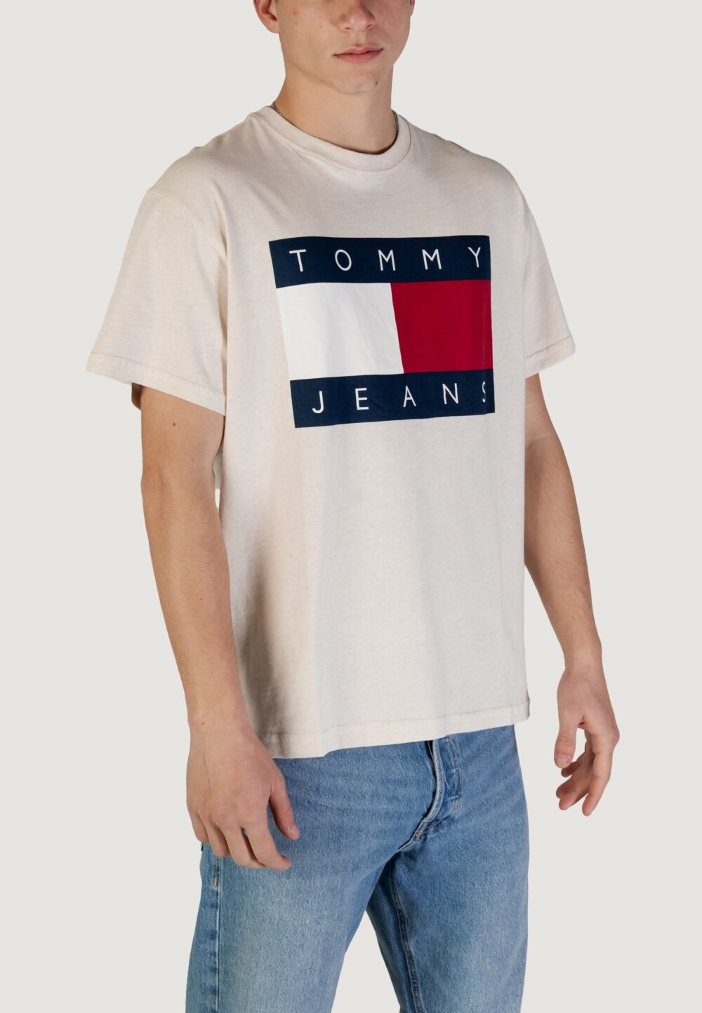 T-shirt Tommy Hilfiger Jeans TJM RLX MELANGE Beige - Foto 3