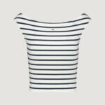 T-shirt Tommy Hilfiger Jeans TJW BOAT NECK TOP SS Bianco - Blu - Foto 1