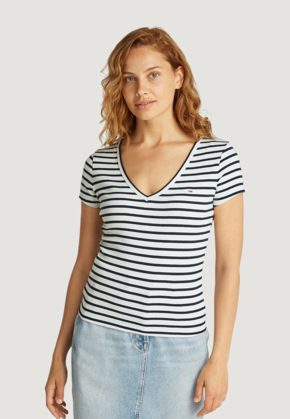 T-shirt Tommy Hilfiger Jeans TJW ESSENTIAL Bianco - Blu - Foto 2