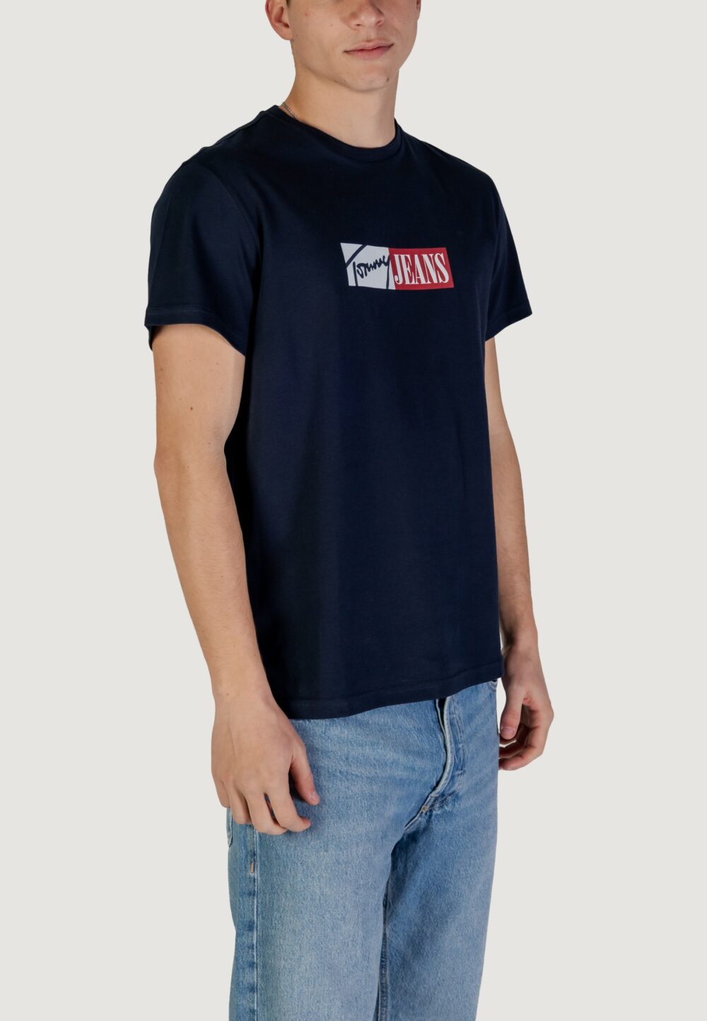 T-shirt Tommy Hilfiger Jeans TJM ENTRY GRAPHIC Blu - Foto 3