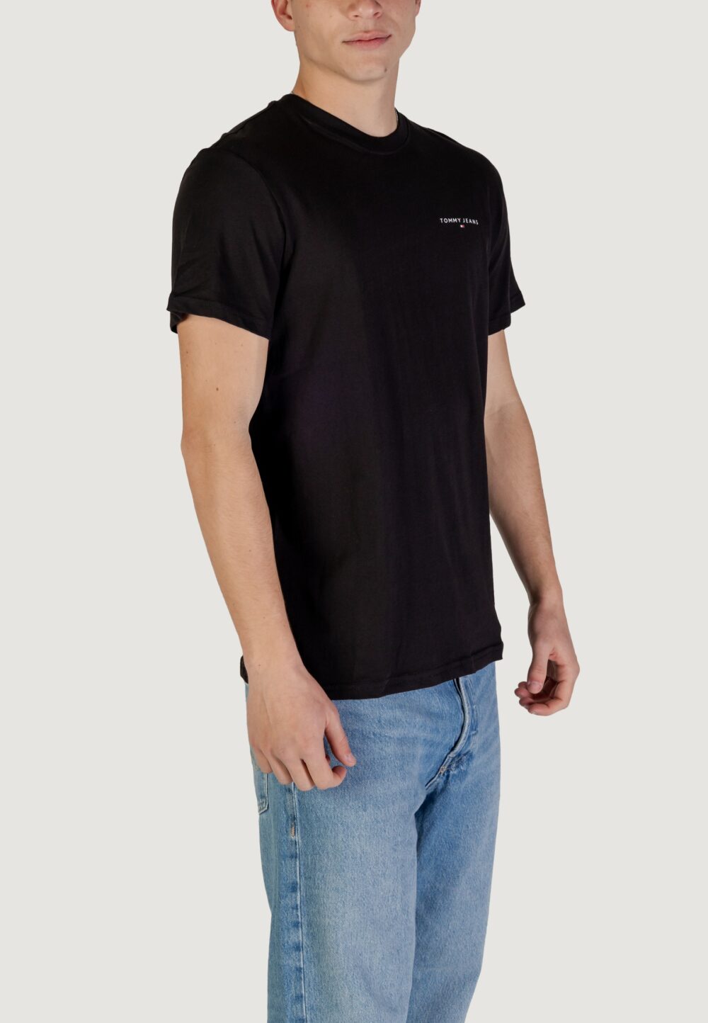 T-shirt Tommy Hilfiger Jeans TJM LINEAR Nero - Foto 3