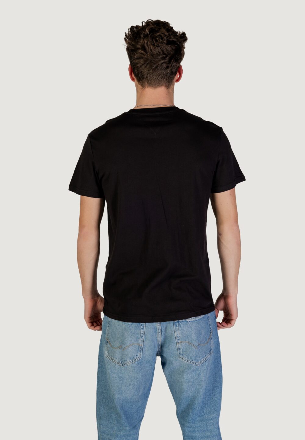 T-shirt Tommy Hilfiger Jeans TJM LINEAR Nero - Foto 4