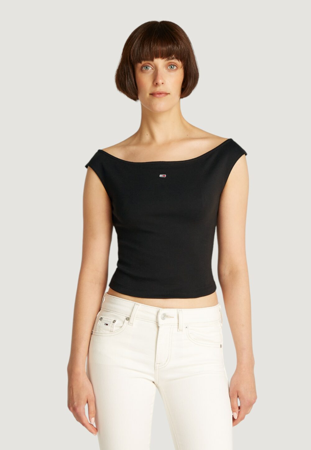 T-shirt Tommy Hilfiger Jeans TJW BOAT NECK TOP SS Nero - Foto 1