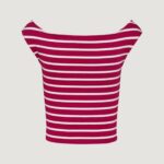 T-shirt Tommy Hilfiger Jeans TJW BOAT NECK TOP SS Rosso - Foto 3