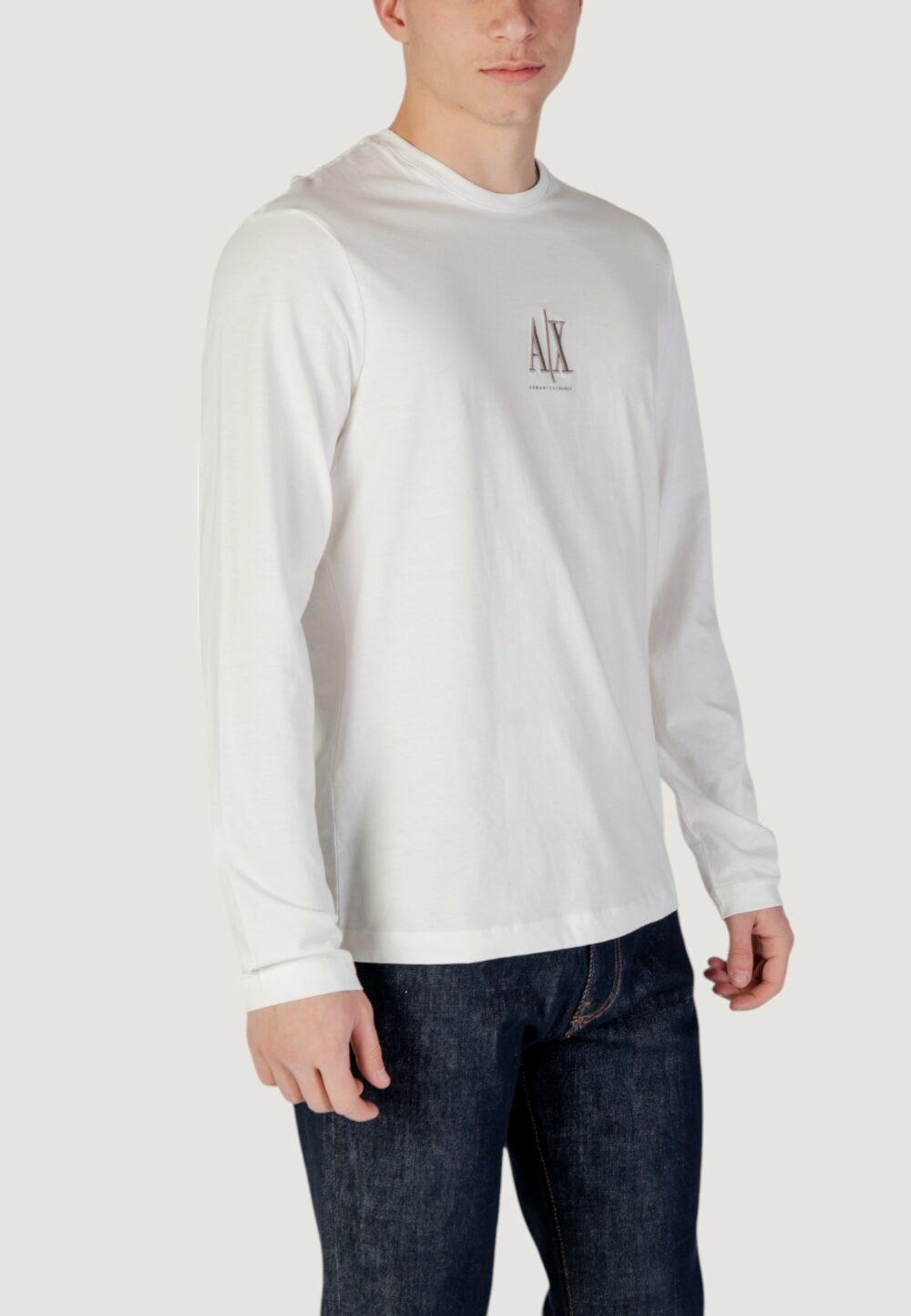 T-shirt manica lunga Armani Exchange  Panna - Foto 3