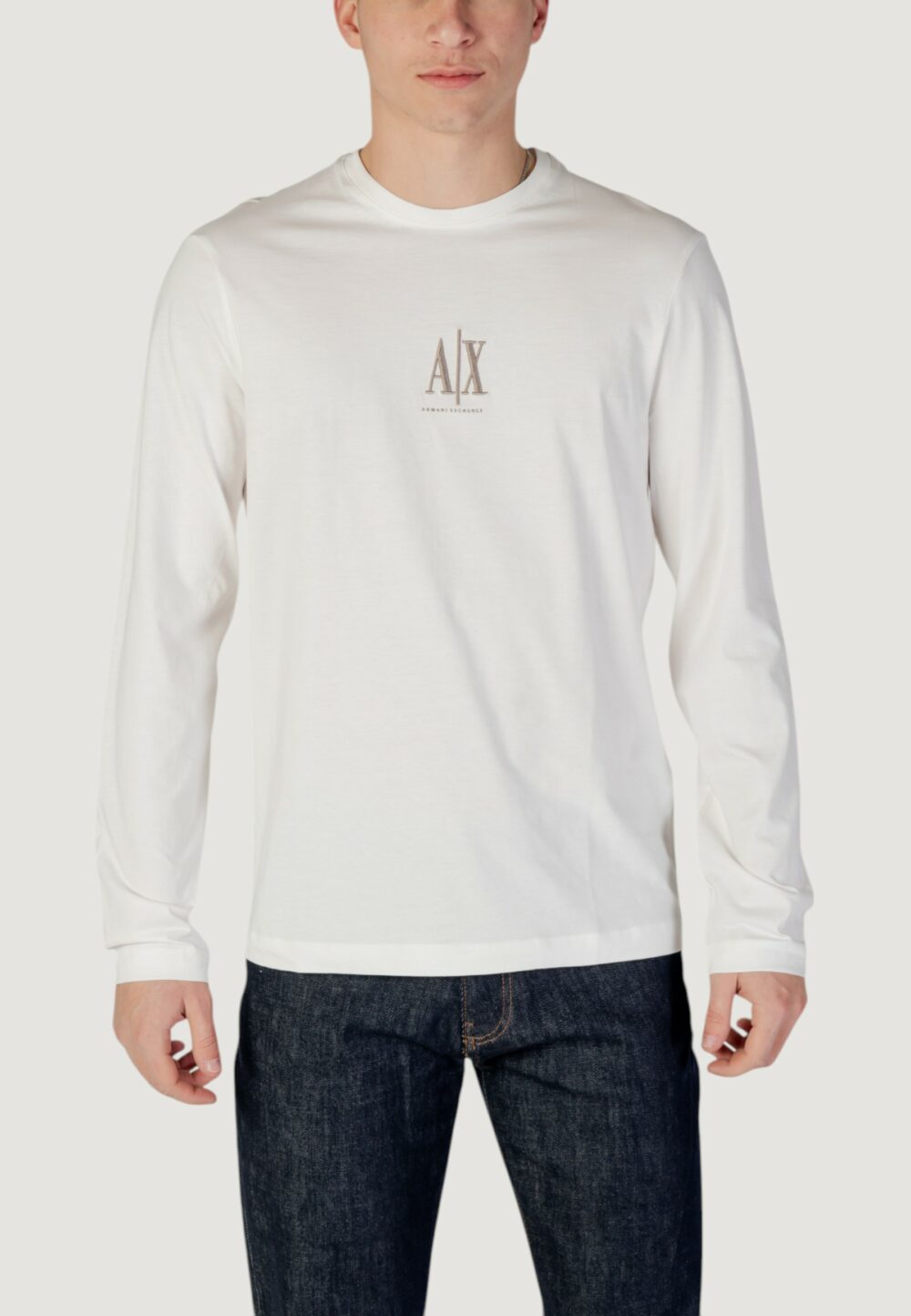 T-shirt manica lunga Armani Exchange  Panna - Foto 2