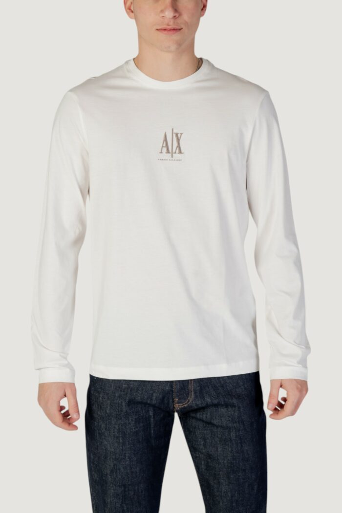 T-shirt manica lunga Armani Exchange  Panna