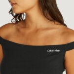 Top Calvin Klein Jeans LOGO BARDOT MILANO Nero - Foto 4