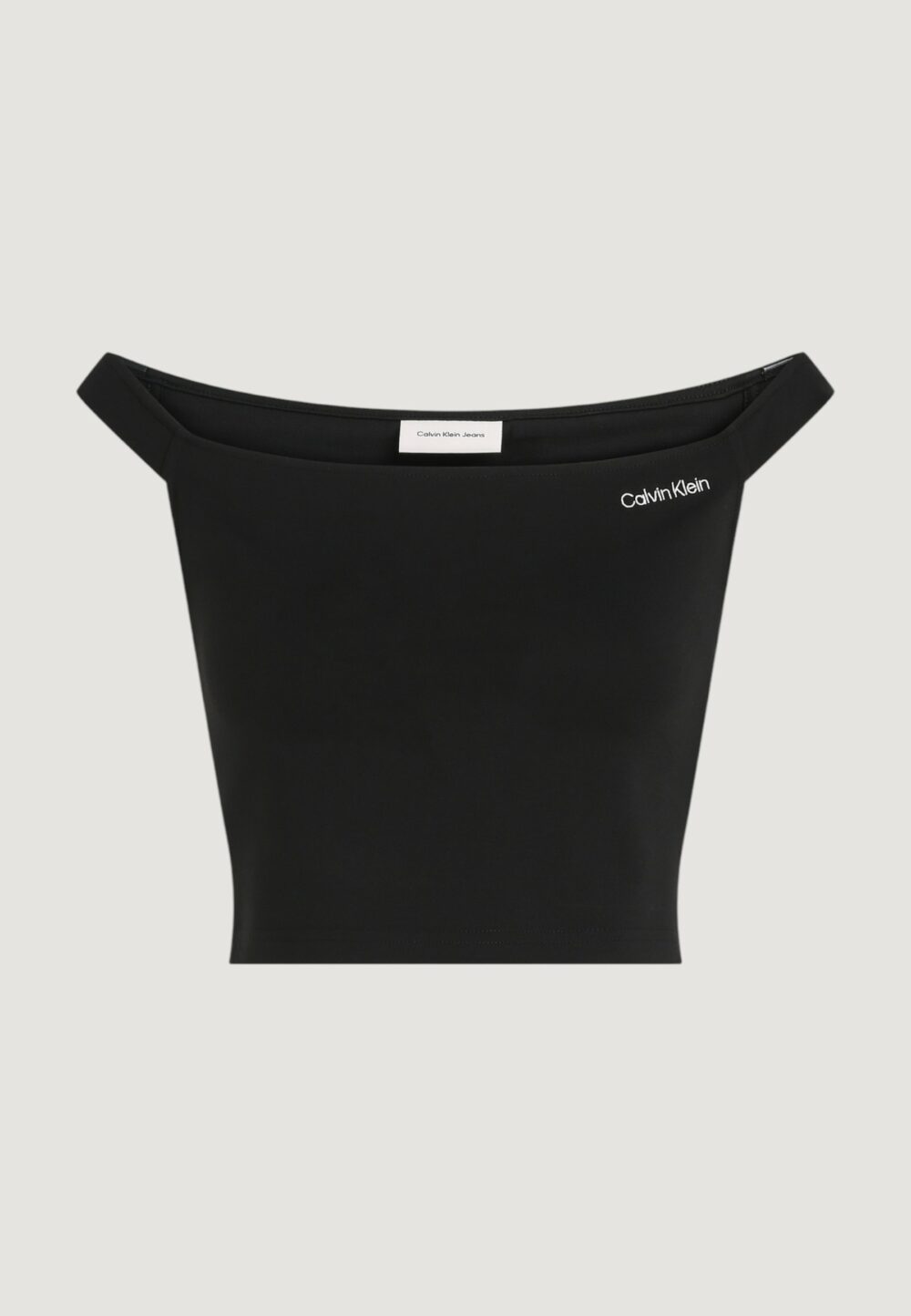 Top Calvin Klein Jeans LOGO BARDOT MILANO Nero - Foto 5