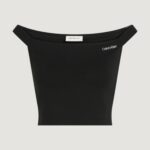 Top Calvin Klein Jeans LOGO BARDOT MILANO Nero - Foto 5