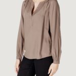 Bluse manica lunga Street One Splitneck tunic blouse Beige scuro - Foto 2