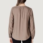 Bluse manica lunga Street One Splitneck tunic blouse Beige scuro - Foto 4