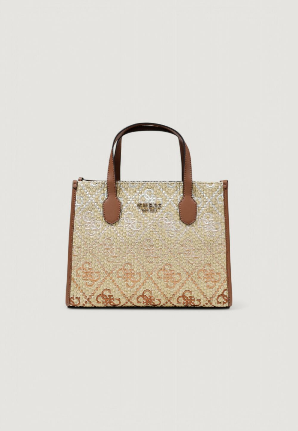 Borsa Guess SILVANA 2 COMP TOTE Beige scuro - Foto 3