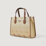 Borsa Guess SILVANA 2 COMP TOTE Beige scuro - Foto 4