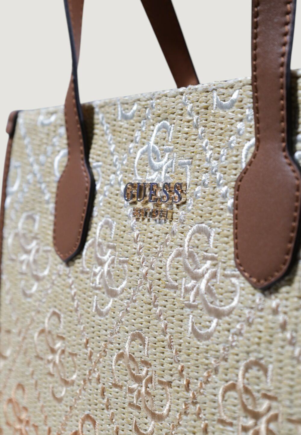 Borsa Guess SILVANA 2 COMP TOTE Beige scuro - Foto 2