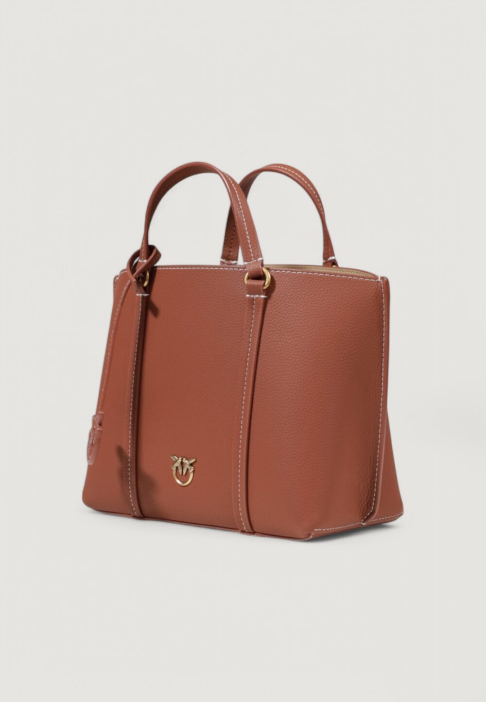 Borsa Pinko CARRIE SHOPPER CLASSIC PELLE Mattone - Foto 4