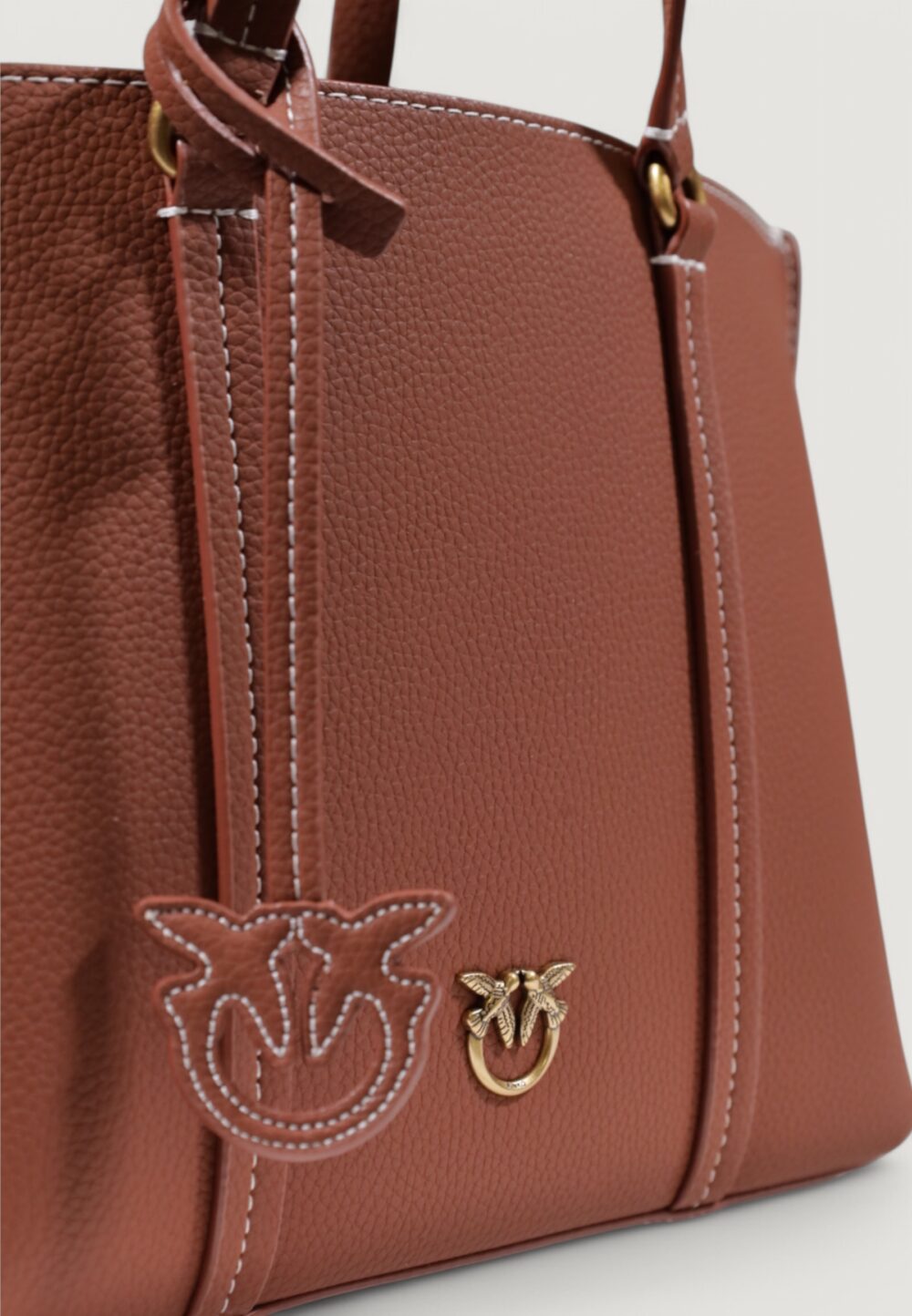 Borsa Pinko CARRIE SHOPPER CLASSIC PELLE Mattone - Foto 3