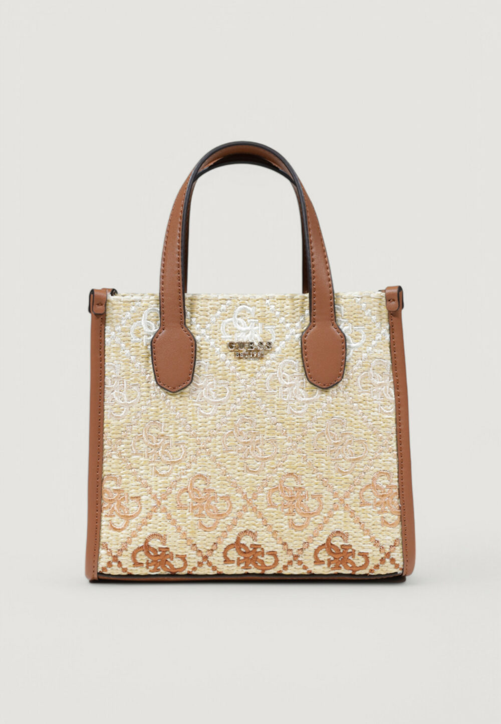 Borsa Guess SILVANA MINI 2 COMP TOTE Beige scuro - Foto 2