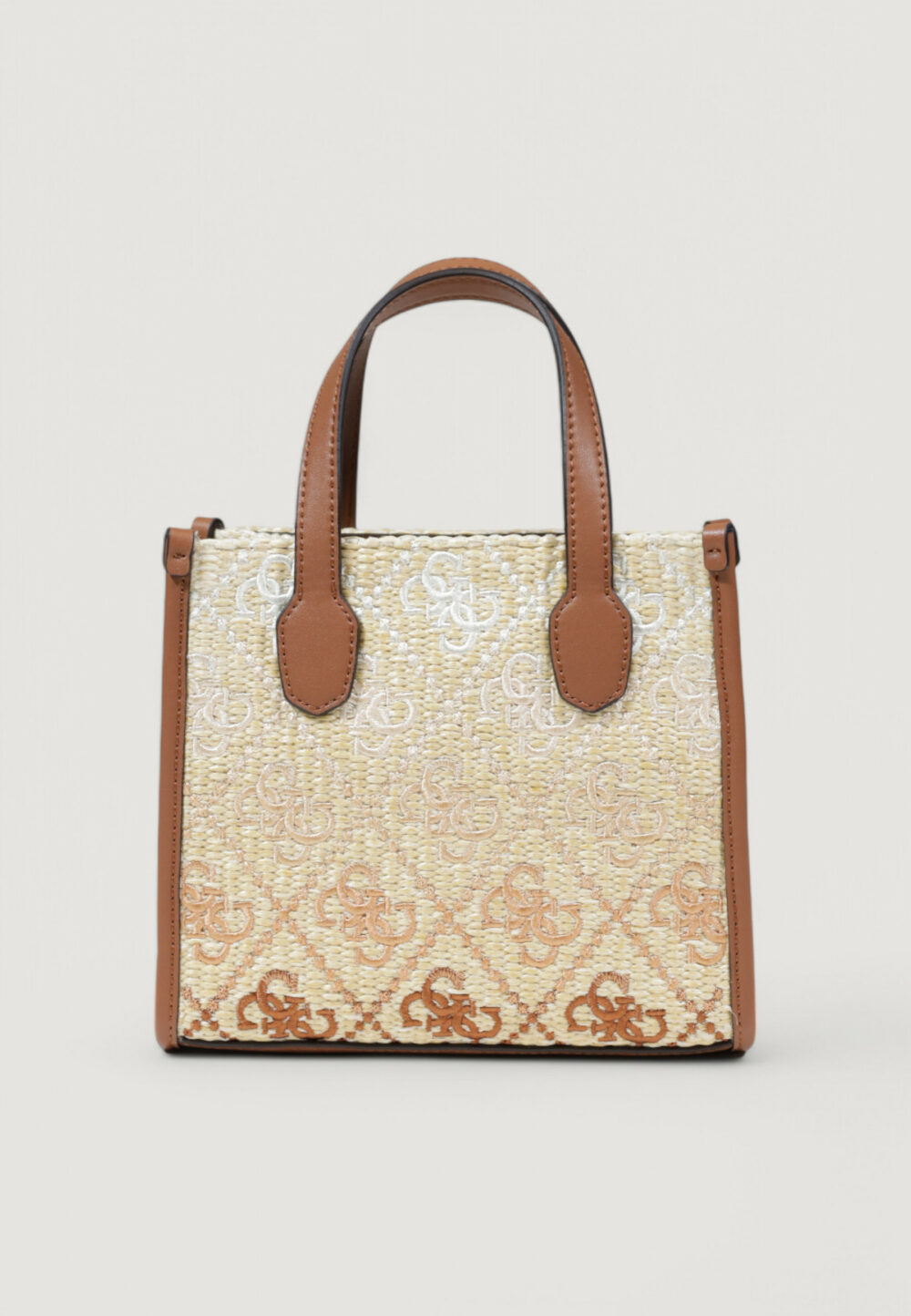 Borsa Guess SILVANA MINI 2 COMP TOTE Beige scuro - Foto 4