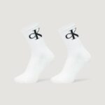 Calzini Calvin Klein Jeans CKJ WOMEN SOCK 2P MONOGRAM Bianco - Foto 2