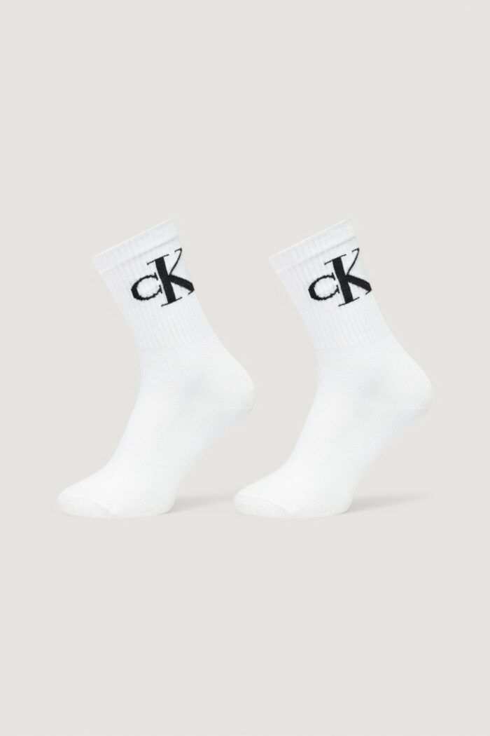 Calzini Calvin Klein CKJ WOMEN SOCK 2P MONOGRAM Bianco