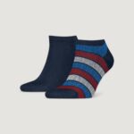 Calzini corti Tommy Hilfiger TH MEN SNEAKER 2P ONE ROW COLORBL Blu - Foto 1