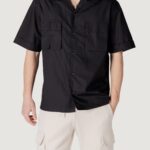 Camicia manica corta Antony Morato GRANADA RELAXED FIT WITH LOGOED METAL BADGE Nero - Foto 1