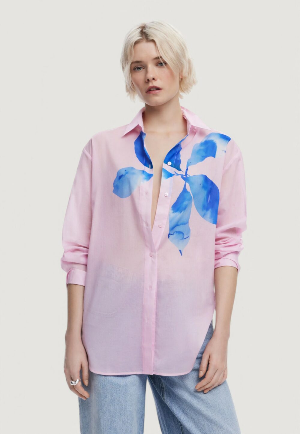 Camicia manica lunga Desigual SHIRT_WATER FLOWER_LACROIX Rosa - Foto 1