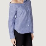 Camicia manica lunga Only Onlmaia Ls Asymmestrisk Shirt Wvn Indigo - Foto 3