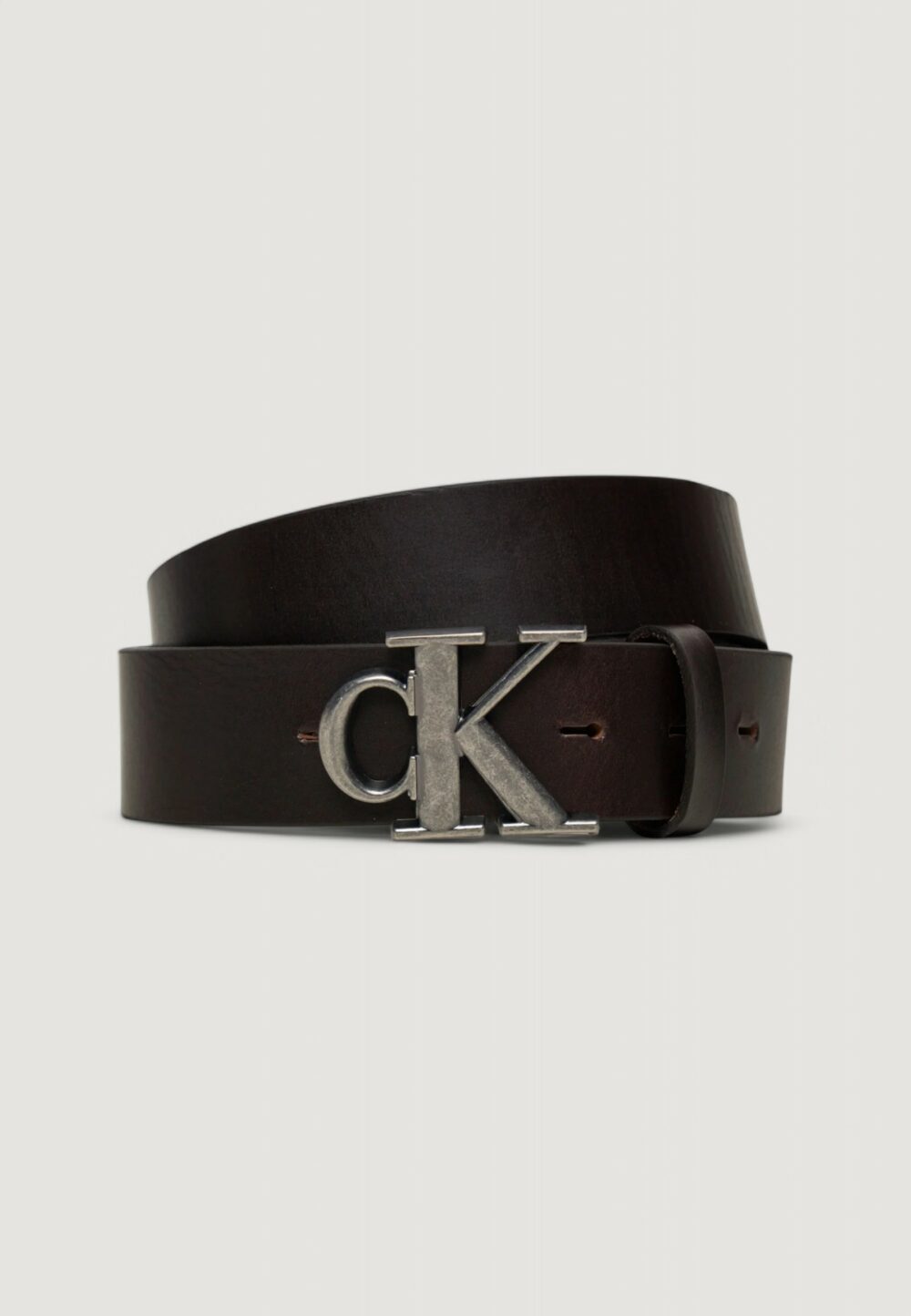 Cinta Calvin Klein Jeans ROUND MONO PLAQUE LTHR 35MM Marrone - Foto 1