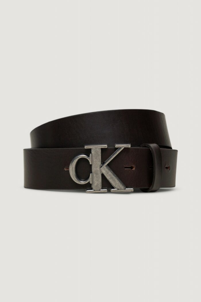 Cinta Calvin Klein ROUND MONO PLAQUE LTHR 35MM Marrone