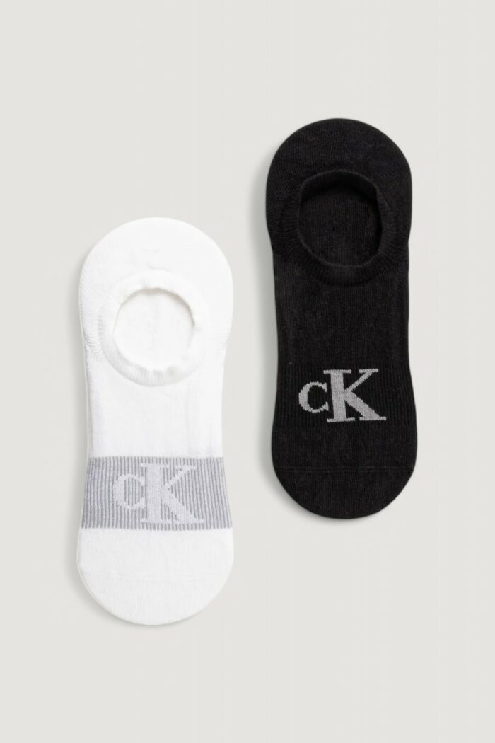 Fantasmini Calvin Klein CKJ MEN FOOTIE HC 2P SHADOW RI Bianco – Nero