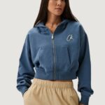 Felpa con cappuccio Calvin Klein Jeans EMBROIDERED CK ZIP T Blu Chiaro - Foto 1