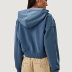 Felpa con cappuccio Calvin Klein Jeans EMBROIDERED CK ZIP T Blu Chiaro - Foto 3