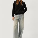 Felpa senza cappuccio Calvin Klein Jeans EMBROIDERED CK REGUL Nero - Foto 3