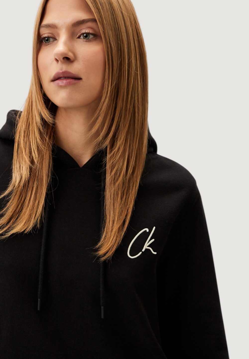 Felpa senza cappuccio Calvin Klein Jeans EMBROIDERED CK REGUL Nero - Foto 2