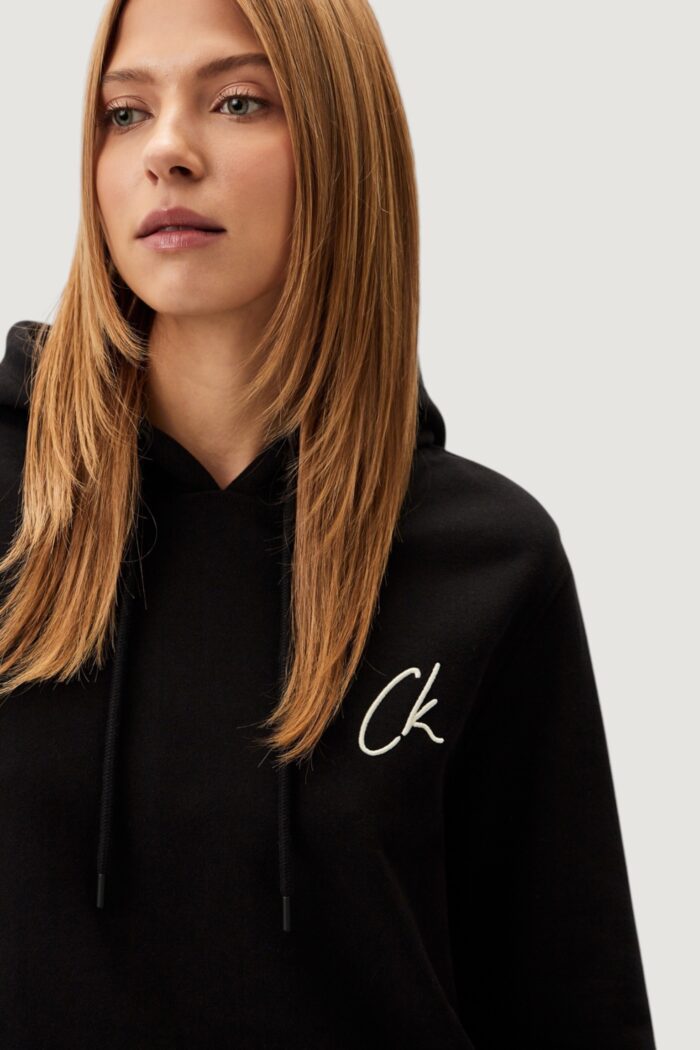 Felpa senza cappuccio Calvin Klein EMBROIDERED CK REGUL Nero