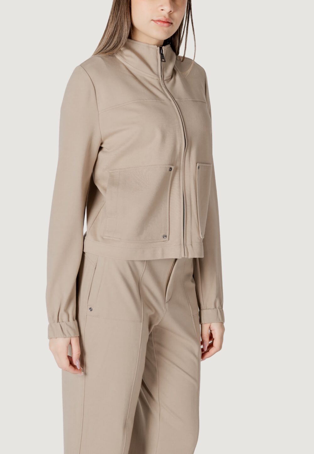 Felpa senza cappuccio Street One Zip_Jacket_loose fit_ Set Beige - Foto 3