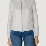 Felpa senza cappuccio Street One LTD QR zipper jacket w.strings Panna - Foto 5