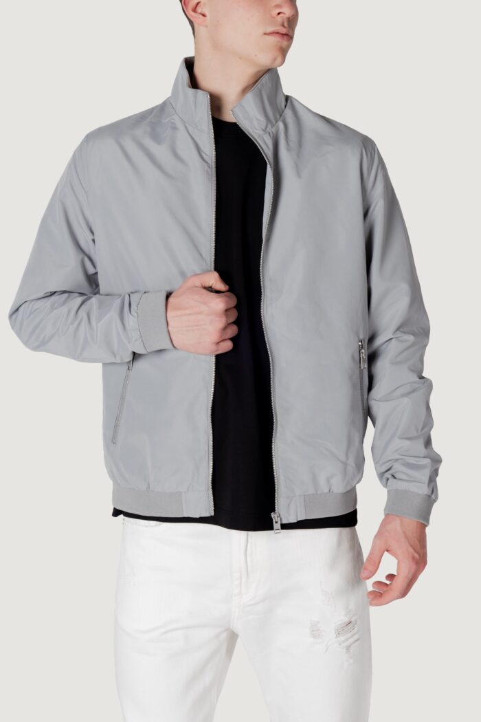 Giacchetto Jack Jones JJERUSH HARRINGTON BOMBER NOOS Grigio Chiaro