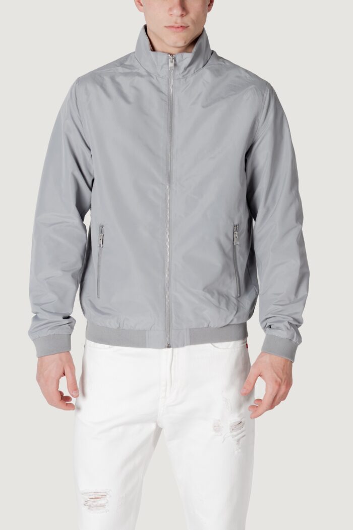 Giacchetto Jack Jones JJERUSH HARRINGTON BOMBER NOOS Grigio Chiaro