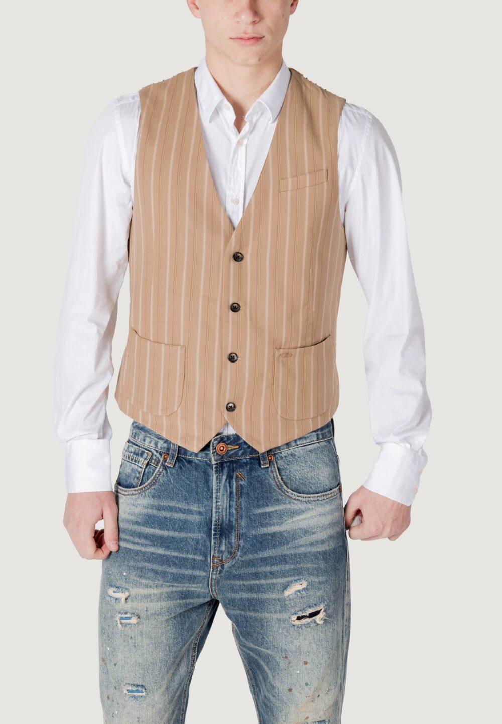 Gilet Casual Gianni Lupo  Beige - Foto 5