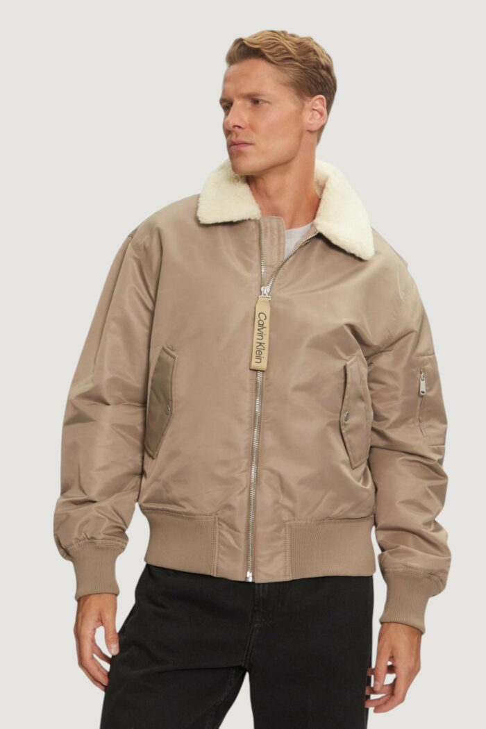 Giubbotto Calvin Klein AVIATOR SHERPA JACKE Beige