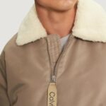 Giubbotto Calvin Klein Jeans AVIATOR SHERPA JACKE Beige - Foto 3