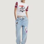 Jeans baggy Desigual DENIM_MINNIE Denim chiaro - Foto 3