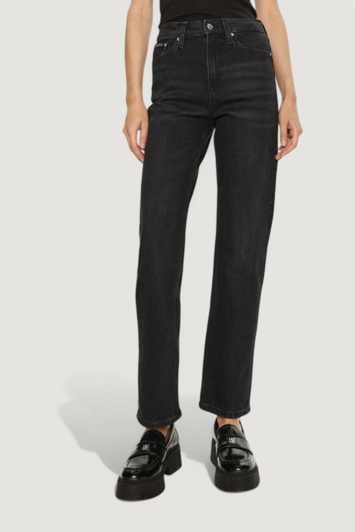 Jeans mom Calvin Klein HIGH RISE STRAIGHT Nero