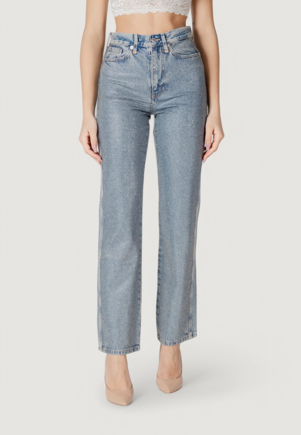 Jeans mom Only Onlhollywood-Riley Crys Hw S Red Dnm Cro Denim - Foto 1