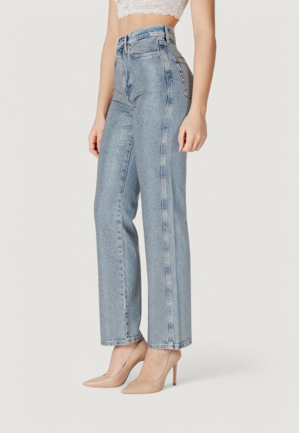 Jeans mom Only Onlhollywood-Riley Crys Hw S Red Dnm Cro Denim - Foto 2
