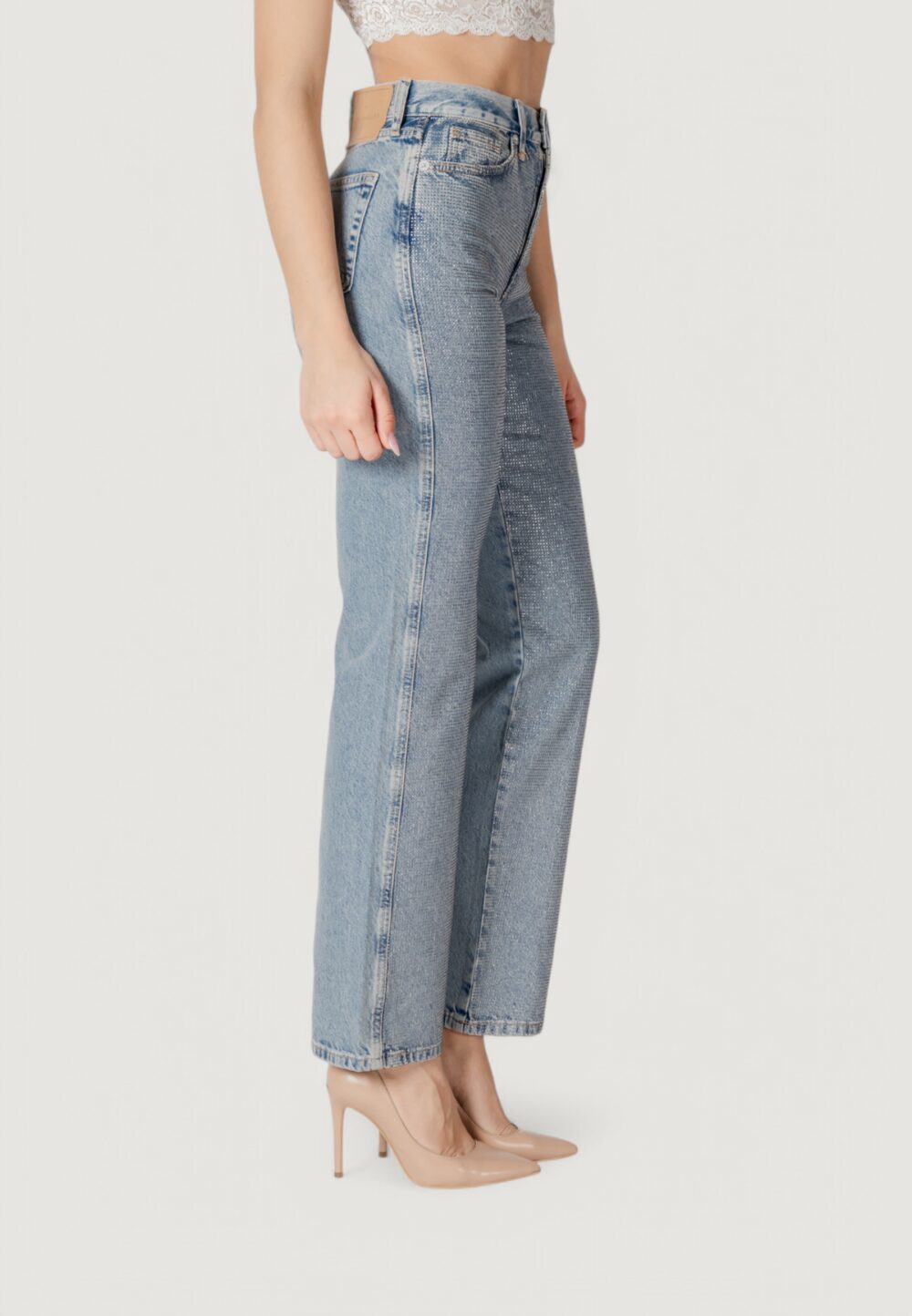 Jeans mom Only Onlhollywood-Riley Crys Hw S Red Dnm Cro Denim - Foto 3