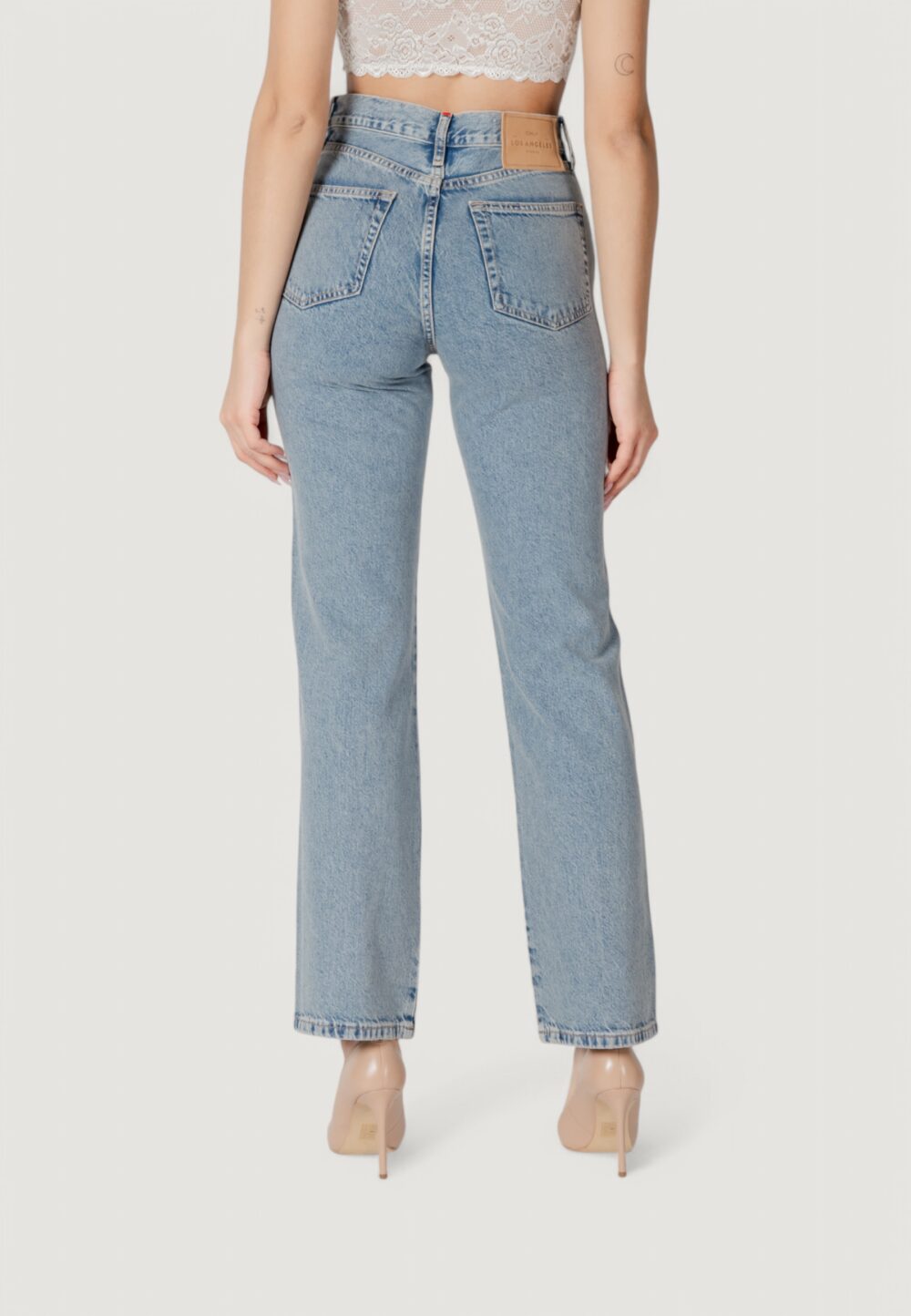 Jeans mom Only Onlhollywood-Riley Crys Hw S Red Dnm Cro Denim - Foto 4